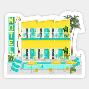 Vintage motel Sticker